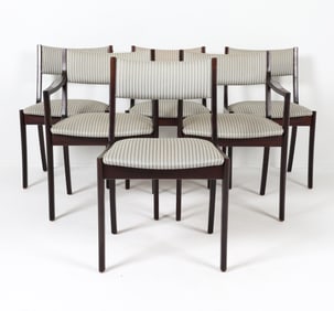 (6) JOHANNES ANDERSEN STYLE BEECH DINING CHAIRS