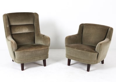 PAIR OF DANISH MOHAIR LOUNGE CHAIRS C. 1960S