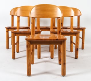 (8) DAUMILLER STYLE DANISH PINE DINING CHAIRS