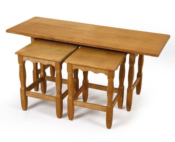 HENNING KJAERNULF STYLE DANISH OAK NESTING TABLES