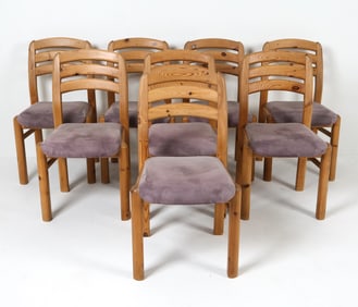 (8) ATTR. DYRLUND PINE DINING CHAIRS C. 1970S