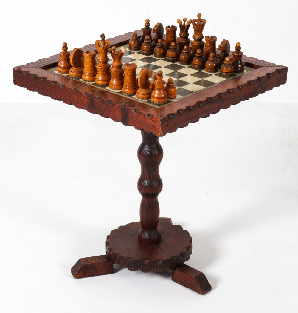 MID-CENTURY DANISH PINE CHESS TABLE (1 of 20)