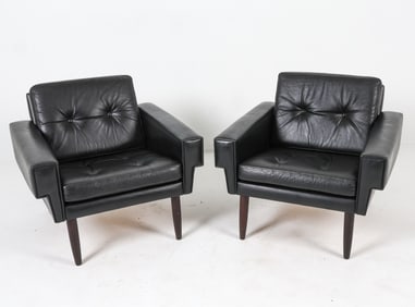 SVEND SKIPPER STYLE LEATHER LOUNGE CHAIRS C. 1960S