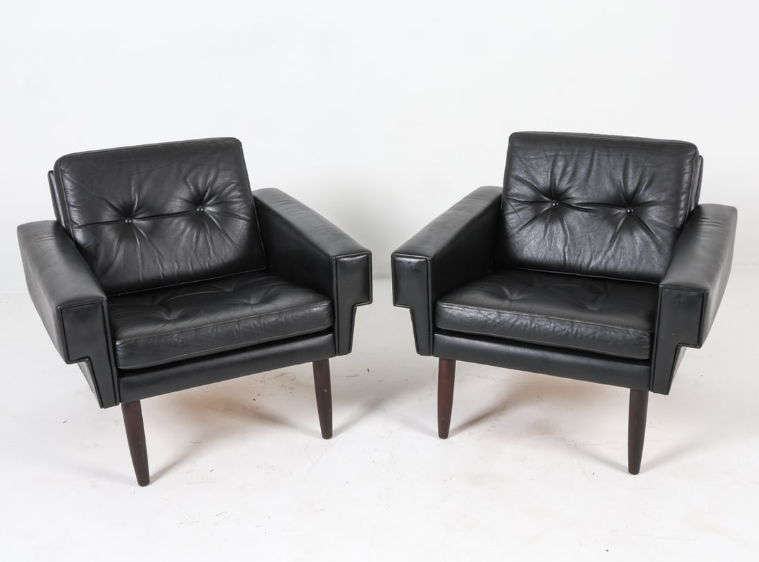 SVEND SKIPPER STYLE LEATHER LOUNGE CHAIRS C. 1960S (1 of 17)