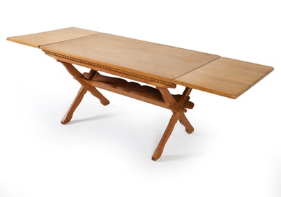 HENNING KJAERNULF STYLE OAK EXTENDING DINING TABLE