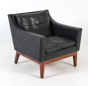 KAI LYNGFELDT LARSEN STYLE LEATHER LOUNGE CHAIR
