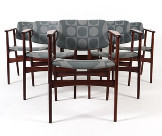 (6) ARNE VODDER STYLE DANISH TEAK DINING CHAIRS