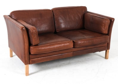 MOGENS HANSEN DANISH LEATHER SOFA C. 1970S