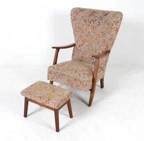 MID-CENTURY SCANDINAVIAN LOUNGE CHAIR & OTTOMAN