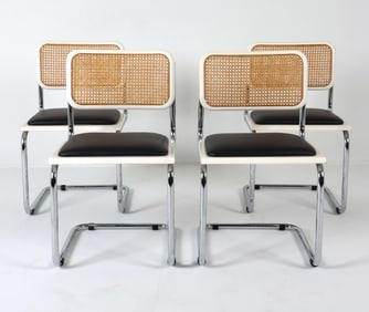 MANNER OF MARCEL BRUER 'CESCA' CANE & STEEL CHAIRS