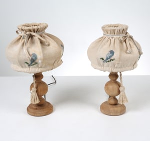 WEDISH PINE TABLE LAMPS 1970S