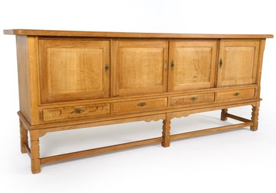 HENNING KJAERNULF STYLE DANISH OAK SIDEBOARD 1970S