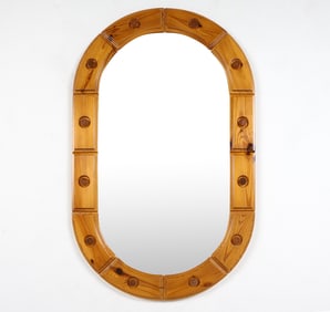 SWEDISH PINE WALL MIRROR C. 1970S