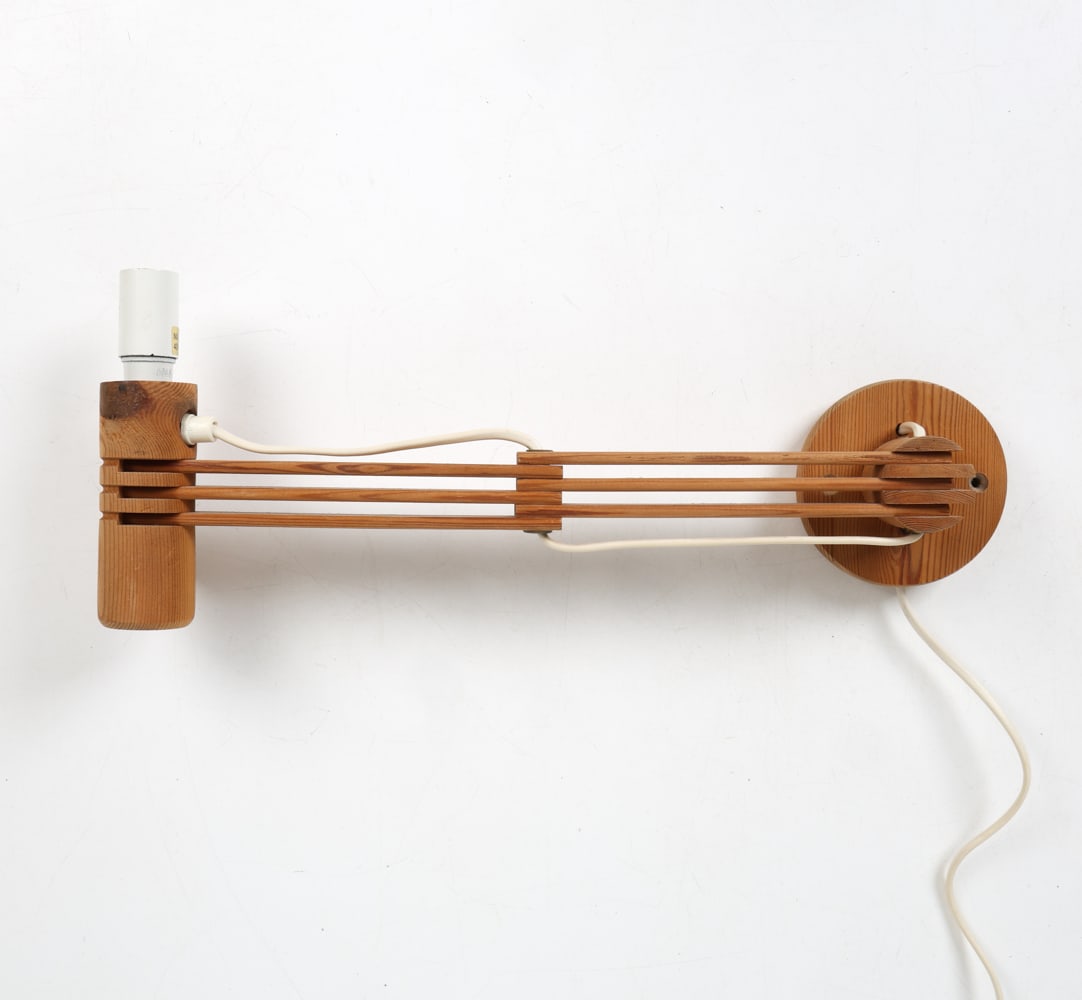 SWEDISH PINE ARTICULATING WALL SCONCE C. 1970S (1 of 9)