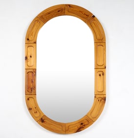 SWEDISH PINE WALL MIRROR C. 1970S