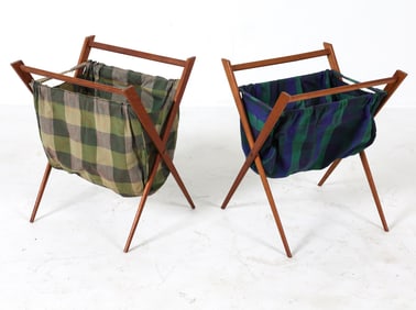 PAIR OF DANISH TEAK MAGAZINE HOLDERS C. 1960S