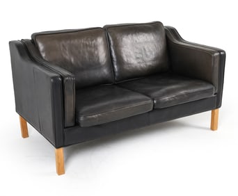 HURUP MOBELFABRIK DANISH LEATHER SOFA C. 1970S