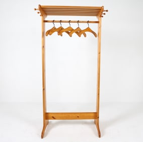 SWEDISH PINE STANDING COAT RACK C. 1970S