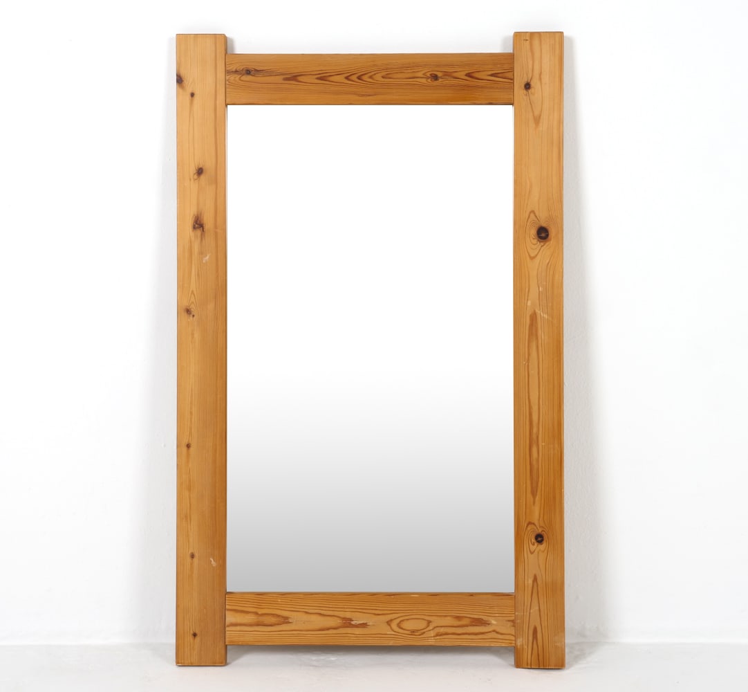 SWEDISH PINE WALL MIRROR C. 1970S (1 of 8)