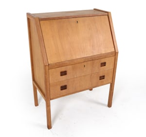 AEJM MOBLER STYLE OAK SLANT-FRONT SECRETARY CHEST