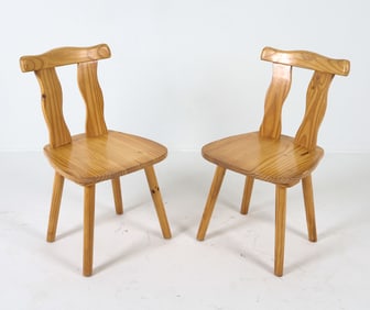 DAUMILER STYLE PINE DINING CHAIRS 1970S