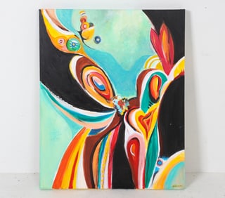 JOAN MILLER (20TH C.) ABSTRACT A/C