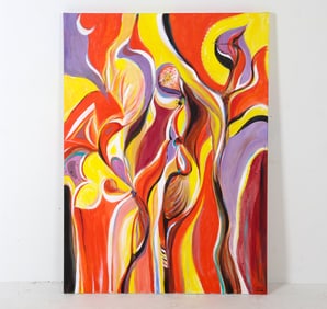JOAN MILLER (20TH C.) ABSTRACT A/C
