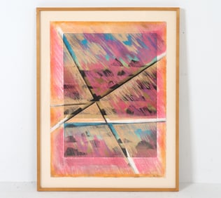 JOAN MILLER (20TH C.) ABSTRACT PASTEL