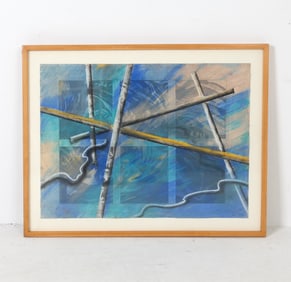 JOAN MILLER (20TH C.) ABSTRACT PASTEL