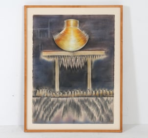 JOAN MILLER (20TH C.) ABSTRACT PASTEL