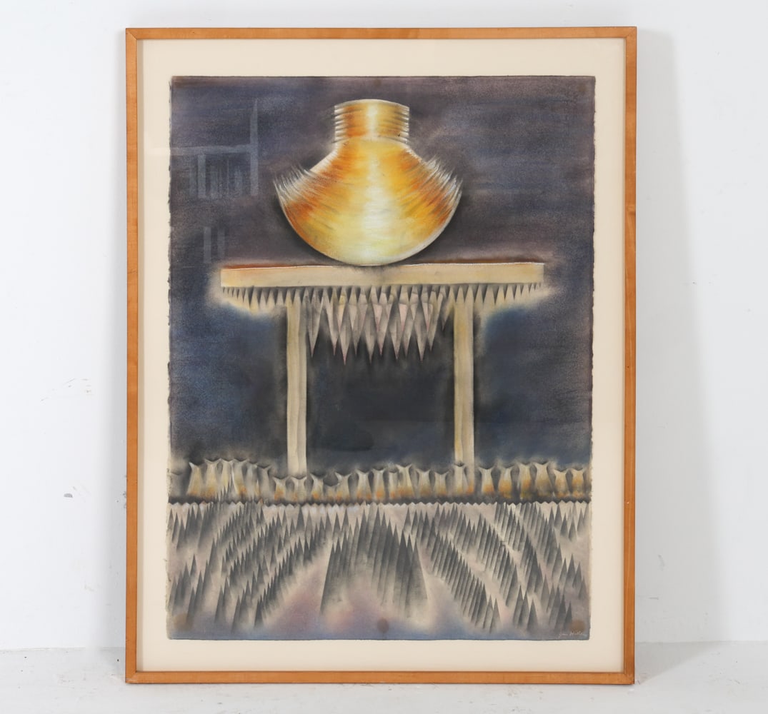 JOAN MILLER (20TH C.) ABSTRACT PASTEL (1 of 10)