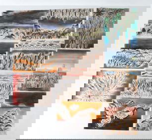 JOAN MILLER (20TH C.) ABSTRACT PASTEL GROUPING