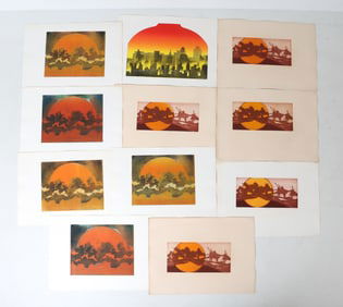 JOAN MILLER (20TH C.) ABSTRACT PRINT GROUPING