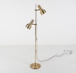 ATTR. HANS SCHMIDT ADJUSTABLE BRASS FLOOR LAMP