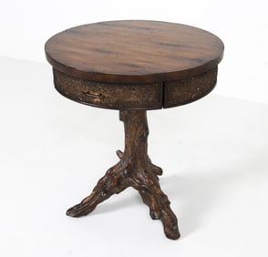 CONTEMPORARY FAUX BOIS SIDE TABLE