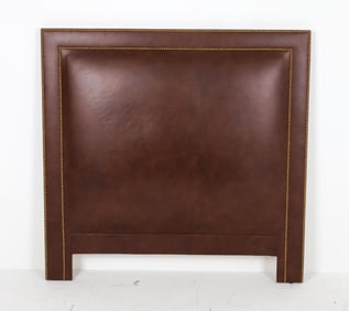 TACKED LEATHER UPHOLSTERED TWIN HEADBOARD