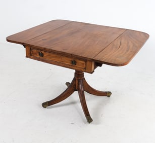 19TH C. MAHOGANY DROP LEAF SIDE TABLE