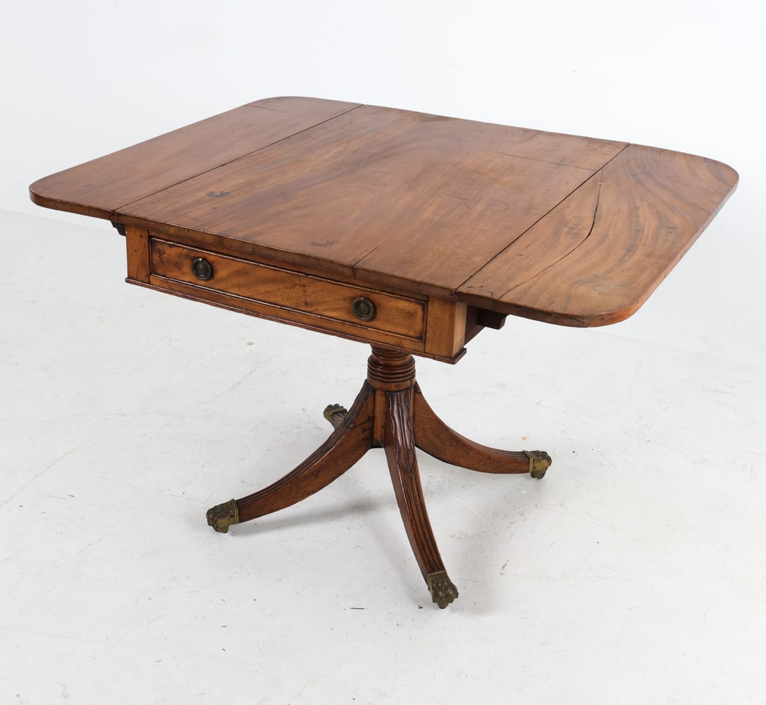 19TH C. MAHOGANY DROP LEAF SIDE TABLE (1 of 20)