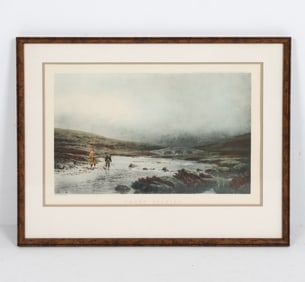 DOUGLAS ADAMS TROUT FISHING PRINT 20TH C.