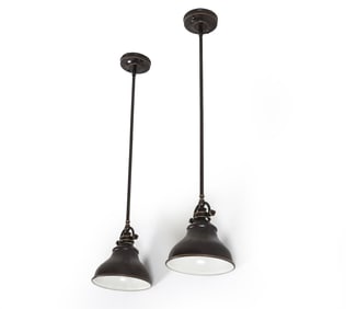PAIR OF QUOIZEL INDUSTRIAL STYLE CEILING LIGHTS