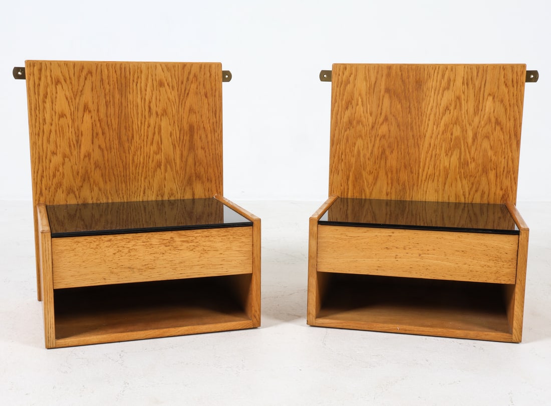 PAIR OF HANS J. WEGNER OAK FLOATING NIGHTSTANDS (1 of 18)