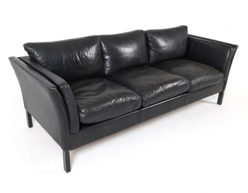 MOGENS HANSEN STYLE DANISH LEATHER SOFA C. 1970S