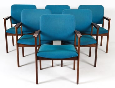 (6) ATTR. SCANFORM ROSEWOOD DINING CHAIRS C. 1960S
