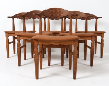 (6) HENNING KJAERNULF DANISH OAK DINING CHAIRS