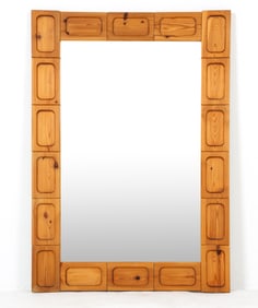 SWEDISH PINE WALL MIRROR C. 1970S