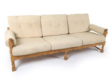 HENNING KJAERNULF STYLE DANISH OAK SOFA C. 1960S