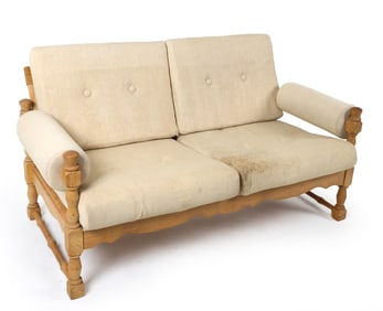 HENNING KJAERNULF STYLE DANISH OAK SOFA C. 1960S