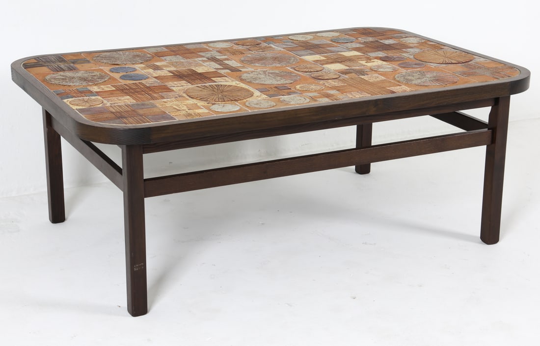 TUE POULSEN OAK & CERAMIC TILE COFFEE TABLE 1970S (1 of 11)