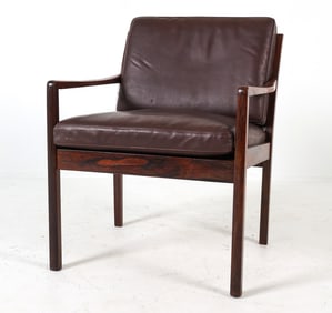 ATTR. FREDRIK KAISER ROSEWOOD EASY CHAIR C. 1960S