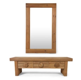 JENS LYNGSOE STYLE DANISH PINE CHEST & MIRROR